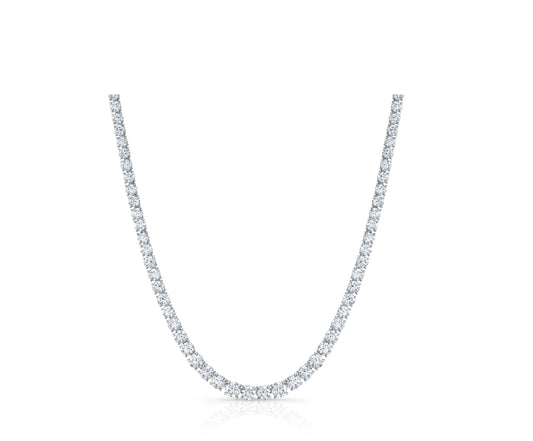 18K White Gold VVS Diamond Tennis Necklace (20ct)